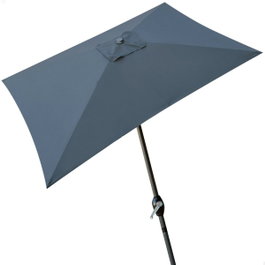 Color Baby Parasol de terrasse 300 cm avec cheminée, mât aluminium anthracite