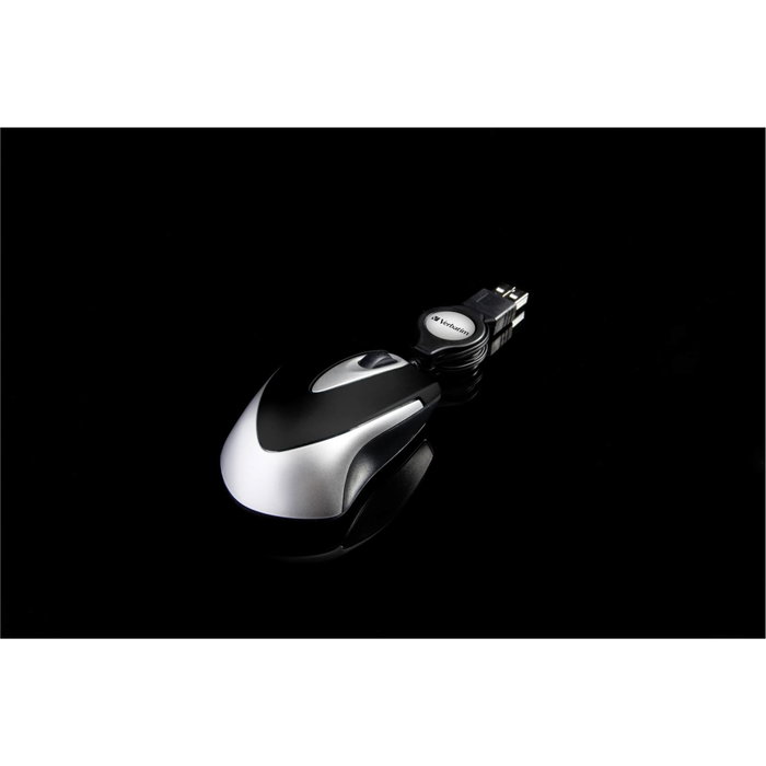 Verbatim Go Mini Souris Optique de Voyage USB, 1000 DPI, Noir