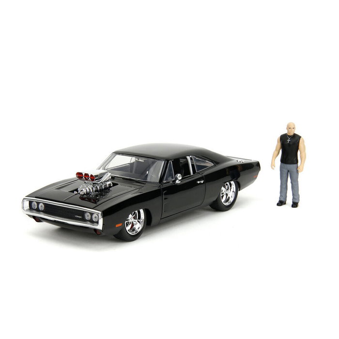 JADA TOYS - Figurine Dominic Toretto et Voiture Dodge Charger R/T Fast & Furious 1:24 - Portes, Capot et Maletero Ouvrants