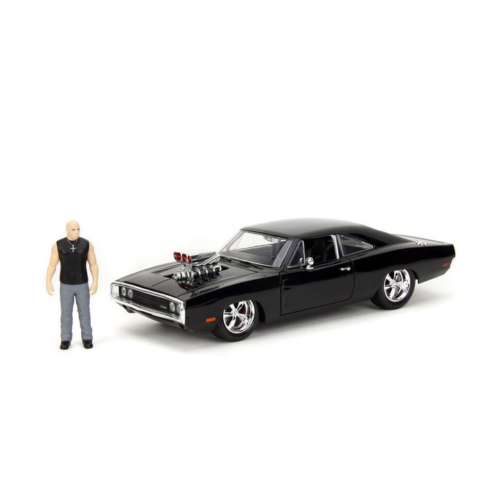JADA TOYS - Figurine Dominic Toretto et Voiture Dodge Charger R/T Fast & Furious 1:24 - Portes, Capot et Maletero Ouvrants