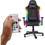 Yenkee Chaise Gaming STARDUST YGC 300RGB avec éclairage RGB, dossier haut, appui-tête et accoudoirs, mousse à froid, cuir PU, classe 4, 150 kg