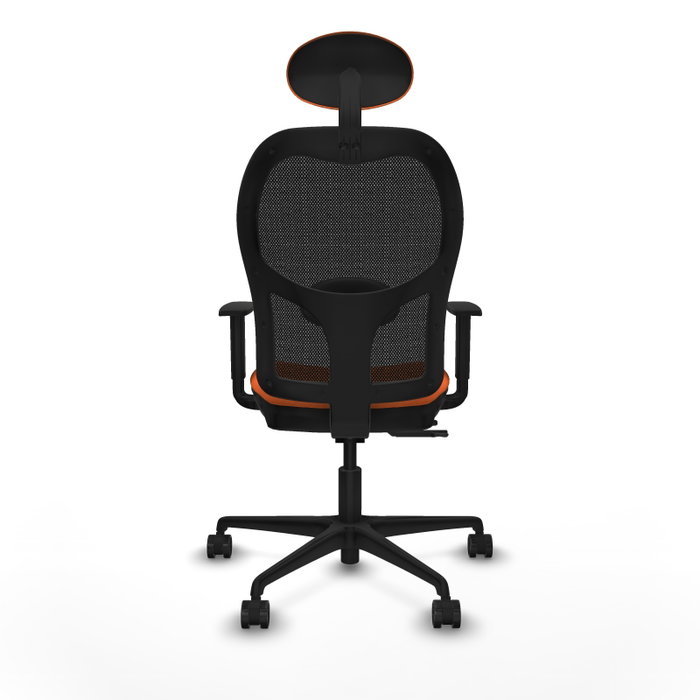 Piqueras Y Crespo Chaise de bureau Jorquera, Assise Orange et Dossier Maille Noire