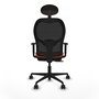 Piqueras Y Crespo Chaise de bureau Jorquera, Assise Orange et Dossier Maille Noire