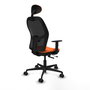 Piqueras Y Crespo Chaise de bureau Jorquera, Assise Orange et Dossier Maille Noire