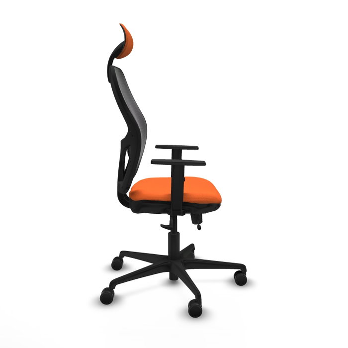 Piqueras Y Crespo Chaise de bureau Jorquera, Assise Orange et Dossier Maille Noire