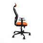Piqueras Y Crespo Chaise de bureau Jorquera, Assise Orange et Dossier Maille Noire