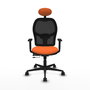 Piqueras Y Crespo Chaise de bureau Jorquera, Assise Orange et Dossier Maille Noire