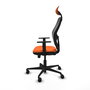 Piqueras Y Crespo Chaise de bureau Jorquera, Assise Orange et Dossier Maille Noire