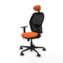 Piqueras Y Crespo Chaise de bureau Jorquera, Assise Orange et Dossier Maille Noire