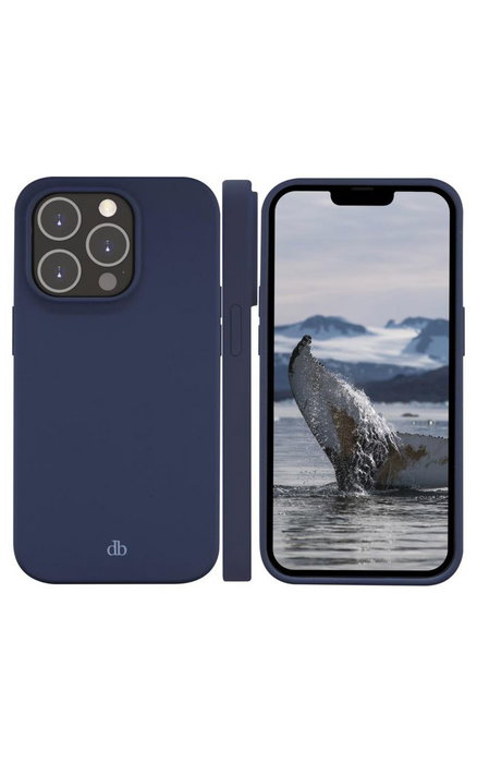 dbramante1928 Coque de protection recyclée transparente compatible avec le chargeur sans fil pour iPhone 14 Pro, couleur Pacific Blue - Protection des impacts