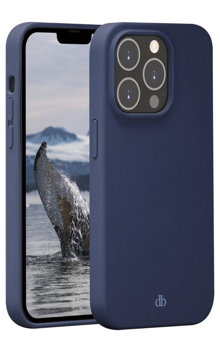 dbramante1928 Coque de protection recyclée transparente compatible avec le chargeur sans fil pour iPhone 14 Pro, couleur Pacific Blue - Protection des impacts
