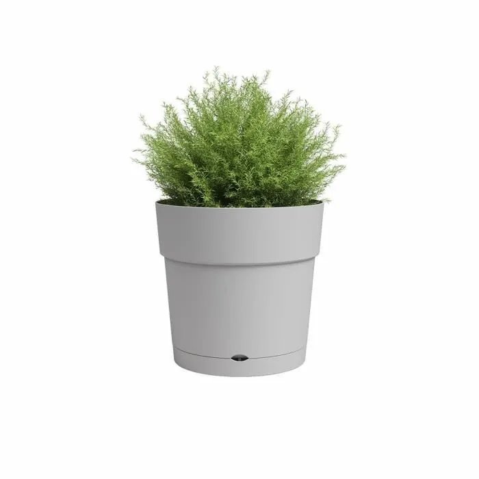 Artevasi Pot de fleurs rond CAPRI LARGE en plastique avec réserve d'eau, diamètre 30 cm, gris clair, dimensions 29,5 x 29,5 x 28,2 cm Artevasi Pot de fleurs rond CAPRI LARGE en plastique avec réserve d'eau, diamètre 30 cm, gris clair, dimensions 29,5 x 29,5 x 28,2 cm