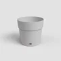 Artevasi Pot de fleurs rond CAPRI LARGE en plastique avec réserve d'eau, diamètre 30 cm, gris clair, dimensions 29,5 x 29,5 x 28,2 cm