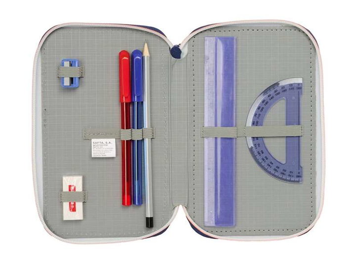 F.C. Barcelona Plumier Triple 37 Pièces - 2ème Équipement - Dimensions 12.5x19.5x5.5 cm - À partir de 3 ans