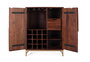 Giner y Colomer - Meuble bar en bois de manguier et métal - 119 cm de haut - 2 portes - Largeur 91 cm - Profondeur 46 cm - Couleur cerise