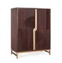 Giner y Colomer - Meuble bar en bois de manguier et métal - 119 cm de haut - 2 portes - Largeur 91 cm - Profondeur 46 cm - Couleur cerise