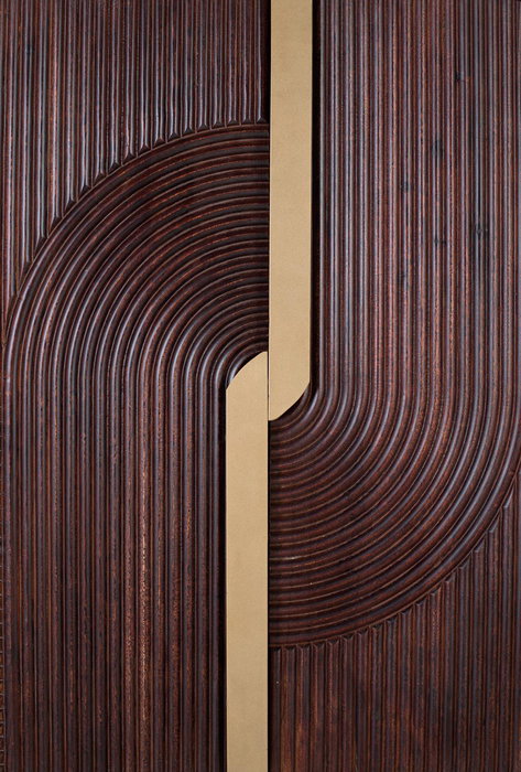 Giner y Colomer - Meuble bar en bois de manguier et métal - 119 cm de haut - 2 portes - Largeur 91 cm - Profondeur 46 cm - Couleur cerise