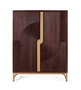 Giner y Colomer - Meuble bar en bois de manguier et métal - 119 cm de haut - 2 portes - Largeur 91 cm - Profondeur 46 cm - Couleur cerise