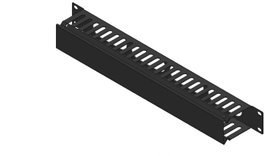 Lanview Panneau de Gestion de Câbles 1U 19'' avec Couvercle Coulissant Noir