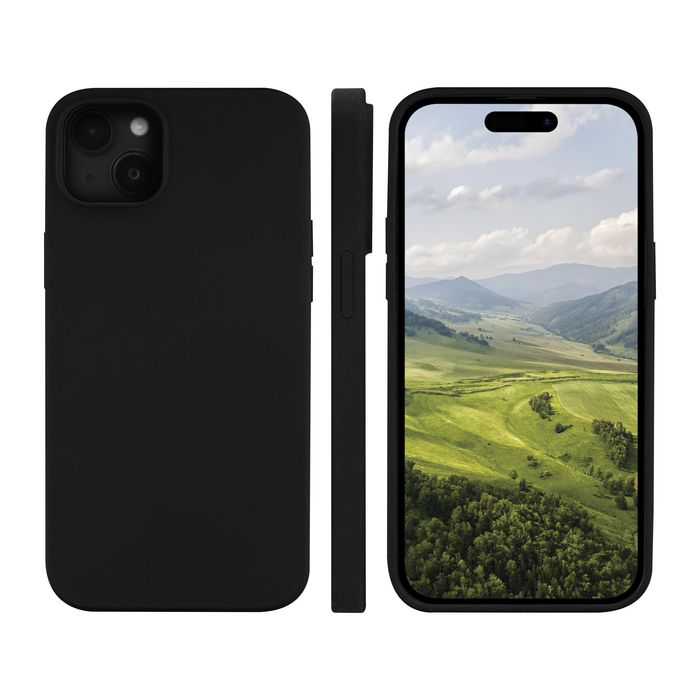 dbramante1928 Monaco Coque Silicone Recyclé avec Aimant MagSafe pour iPhone 15 - Protection Impact 3 Couches, Finition Douce et Antidérapante - Noir Nuit