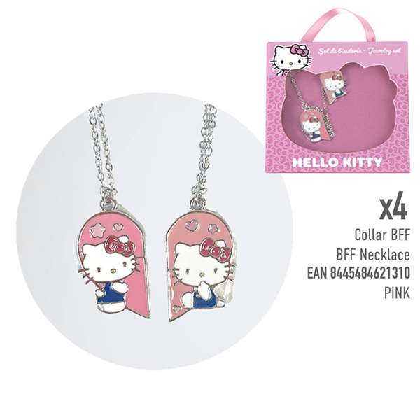 Cerdá - Bisuteria Display Hello Kitty - Ensemble de 6 designs (Désign 1 à 6) - 4 pièces par design - Rose - Pour enfants à partir de 36 mois