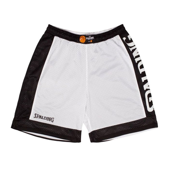 Short de Basket pour Homme Spalding Blanc Noir Réversible 41