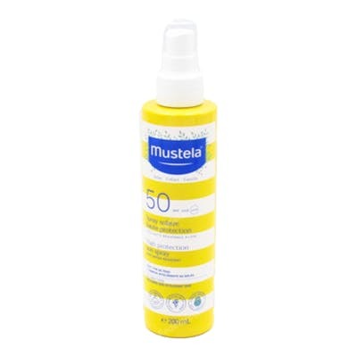Mustela Spray Solaire Haute Protection SPF50 200ml - Protection UVA/UVB pour Bébé, Enfant et Adulte, Peau Sensible, Waterproof Mustela Spray Solaire Haute Protection SPF50 200ml - Protection UVA/UVB pour Bébé, Enfant et Adulte, Peau Sensible, Waterproof