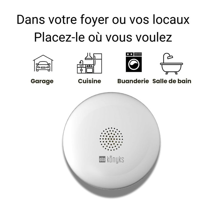 Konyks Osafe Détecteur de fuite d'eau connecté WiFi