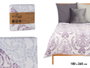 Giftdecor Colcha Cama Réversible Damassé 180x260 cm Blanc et Violet 100% Polyester (Set de 6)