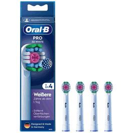 Oral-B Tête de brosse à dents Sonic Pro 3D Réf. 860960 Blanche - Lot de 4 - Compatible avec brosses à dents électriques Oral-B