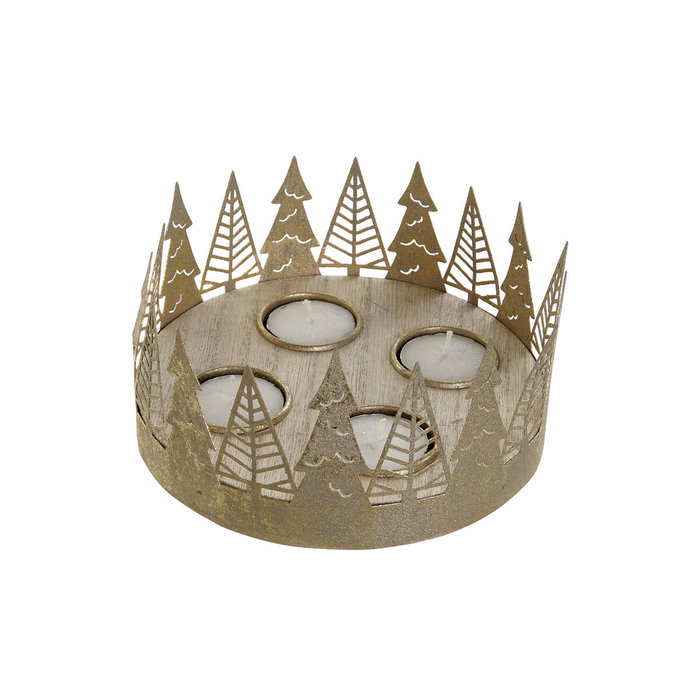 Bougeoirs de Noël DKD Home Decor Doré Naturel 16,5 x 16,5 x 8,5 cm (2 Unités) Bougeoirs de Noël DKD Home Decor Doré Naturel 16,5 x 16,5 x 8,5 cm (2 Unités)