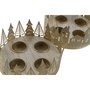 Bougeoirs de Noël DKD Home Decor Doré Naturel 16,5 x 16,5 x 8,5 cm (2 Unités)