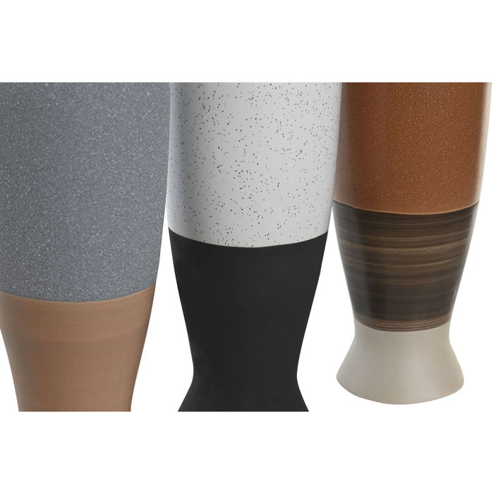 Vase DKD Home Decor Blanc Gris Terre cuite Porcelaine 9,6 x 9 x 28,6 cm 9,6 x 9 x 29 cm (3 Unités)
