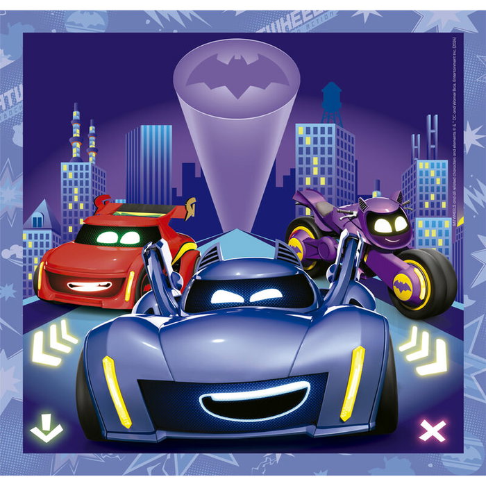 CLEMENTONI Puzzle maxi Batwheels DC Comics 3 en 1 - 48 pièces - Dimensions : 21x20,5 cm