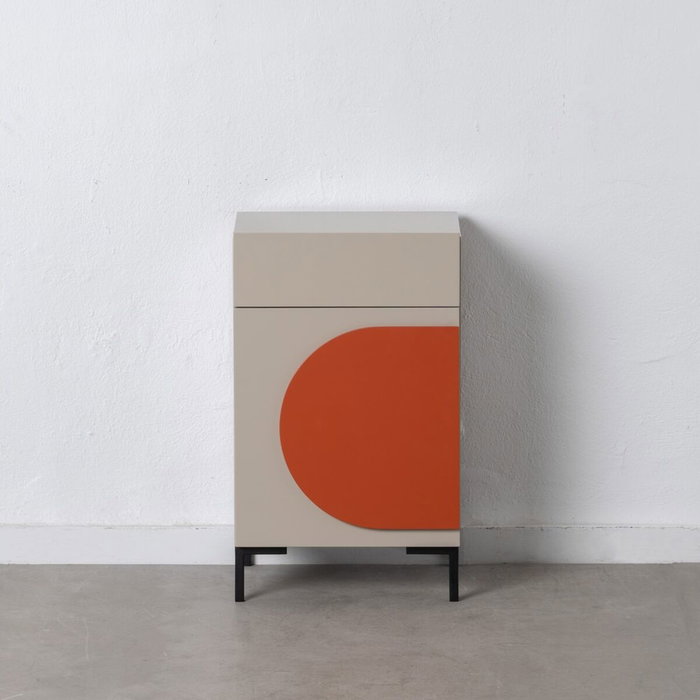 BigBuy Home Table de Nuit NECTO Orange Taupe BigBuy Home Table de Nuit NECTO Orange Taupe