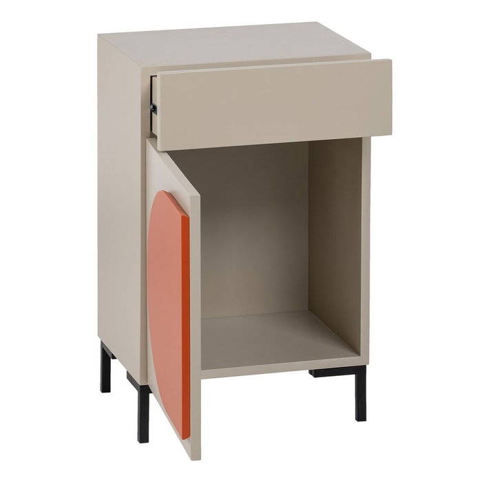 BigBuy Home Table de Nuit NECTO Orange Taupe BigBuy Home Table de Nuit NECTO Orange Taupe