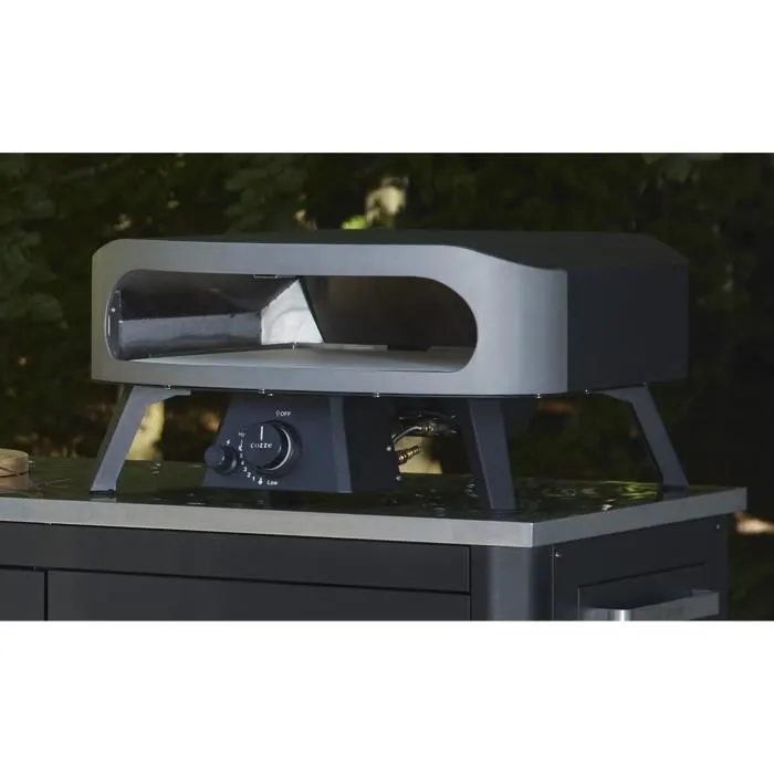 Cozze Four à Pizza à Gaz Classic 17" 8 KW - Pierre à Pizzas, Thermomètre, 60.5 x 60.5 x 30.5 cm, Cuisson jusqu'à 450°C - 90432