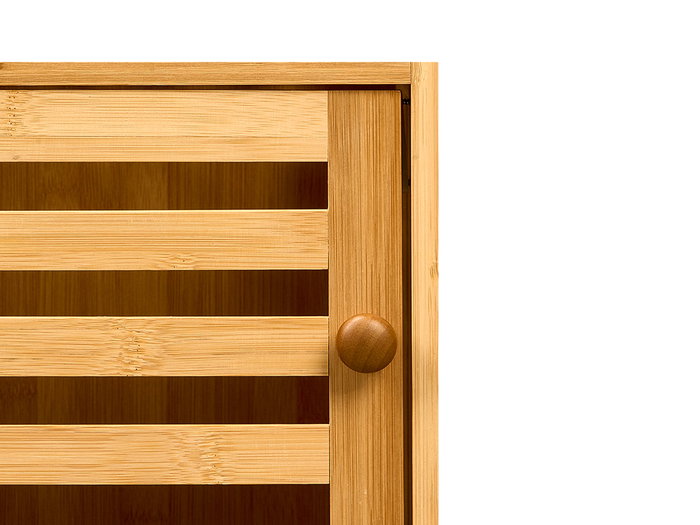 Berilo Mueble avec Porte et 2 étagères en Bambou 34x80x33 cm