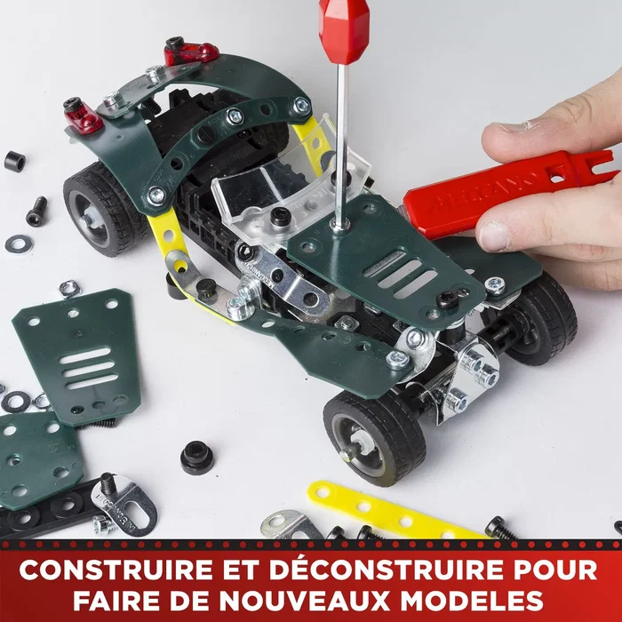 Meccano - APM20102 - Cabriolet Rétro Friction - Coffret de Construction pour 5 Modèles de Voitures Rétro Motorisées - Kit pour Enfants dès 8 Ans - 225 Pièces Meccano - APM20102 - Cabriolet Rétro Friction - Coffret de Construction pour 5 Modèles de Voitures Rétro Motorisées - Kit pour Enfants dès 8 Ans - 225 Pièces