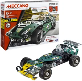 Meccano - APM20102 - Cabriolet Rétro Friction - Coffret de Construction pour 5 Modèles de Voitures Rétro Motorisées - Kit pour Enfants dès 8 Ans - 225 Pièces