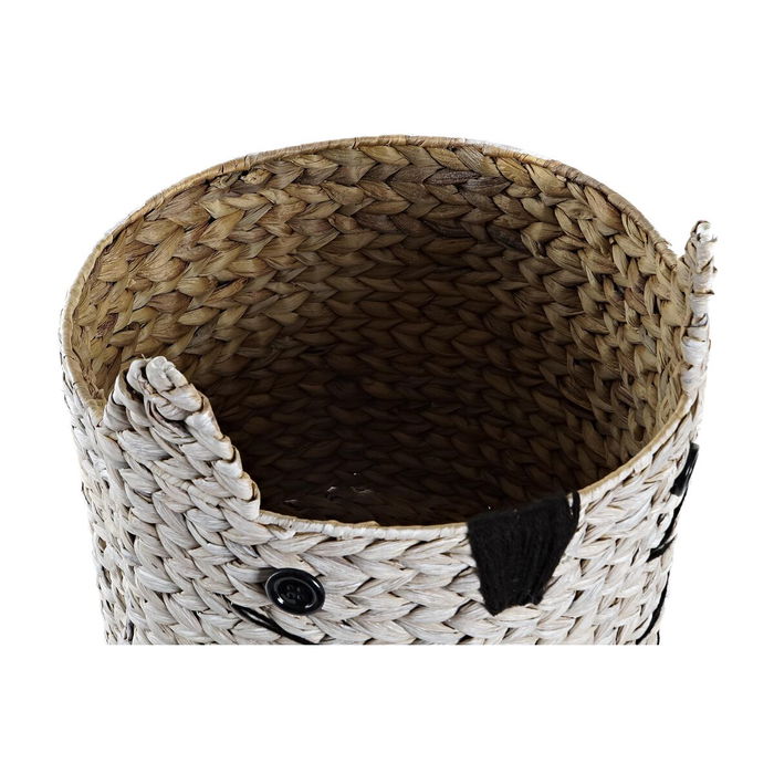 Panier DKD Home Decor Blanc Noir Fibre naturelle 37 x 37 x 40 cm 4 Kg Panier DKD Home Decor Blanc Noir Fibre naturelle 37 x 37 x 40 cm 4 Kg