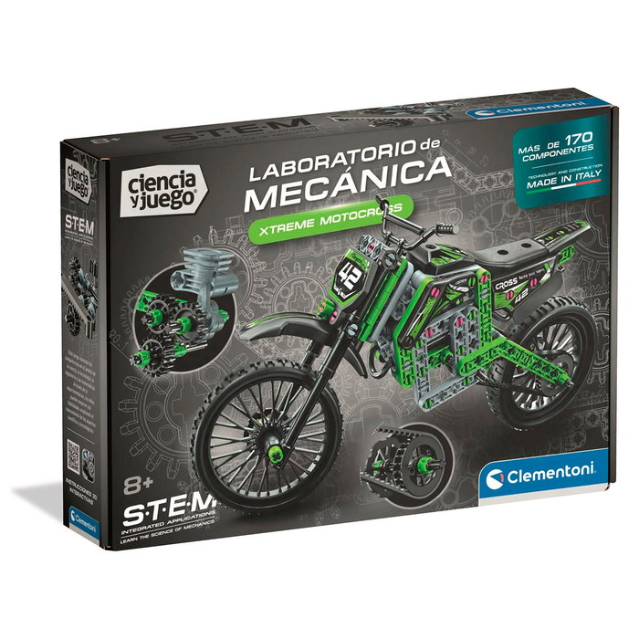 Clementoni - Xtreme Motocross Mechanics 55665 - Jeu de Construction - Moto de Cross avec Mécanismes Fonctionnels - Plus de 180 Pièces - Dès 8 ans Clementoni - Xtreme Motocross Mechanics 55665 - Jeu de Construction - Moto de Cross avec Mécanismes Fonctionnels - Plus de 180 Pièces - Dès 8 ans