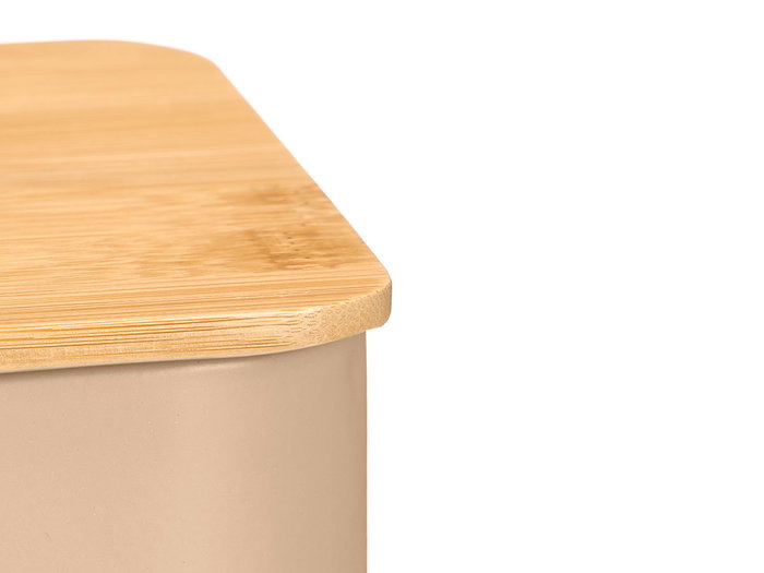 KINVARA Boîte de rangement 6 compartiments avec couvercle en bambou, Beige KINVARA Boîte de rangement 6 compartiments avec couvercle en bambou, Beige