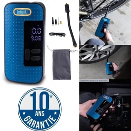 Scheppach AC10/8V Gonfleur Electrique Compresseur à Air Portatif Sans Fil 10,3 Bars 150 psi pour Velo Voiture Moto Sport