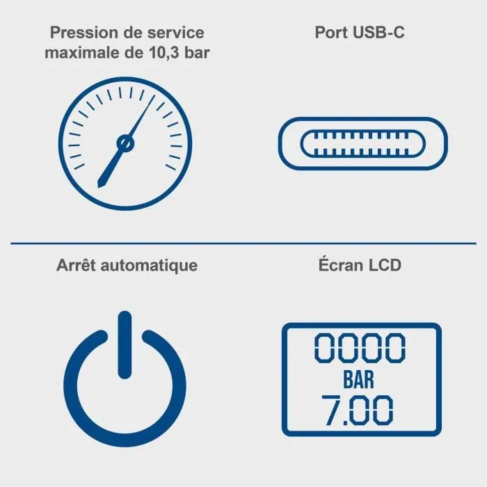 Scheppach - Compresseur d'air gonfleur électrique portable sans fil 10,3 bars / 150 PSI pour vélo, voiture, moto, sport - Réf. AC10/8V