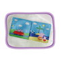 Deqube - Livre de bain interactif Peppa Pig avec 5 marionnettes de doigt - 10 illustrations, histoire familiale à la plage - Multilingue - À partir de 12 mois