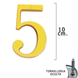 Wolfpack Chiffre 5 en laiton 10 cm avec vis