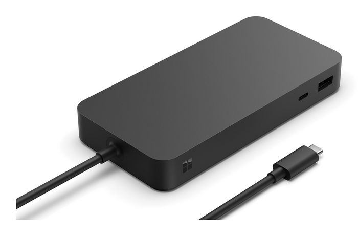 Microsoft Surface Thunderbolt 4 Dock pour Entreprise - Station d'accueil Thunderbolt 4, connectivité pour 2 moniteurs 4K, hub pour webcam et téléphone