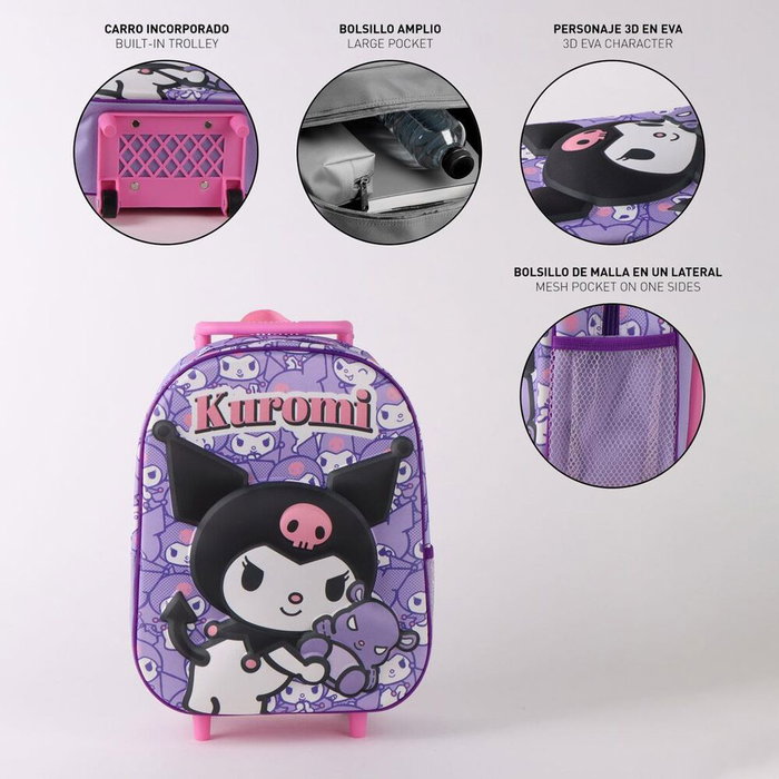 Cerdá Mochila Infantil Trolley 3D Hello Kitty Kuromi - Violet