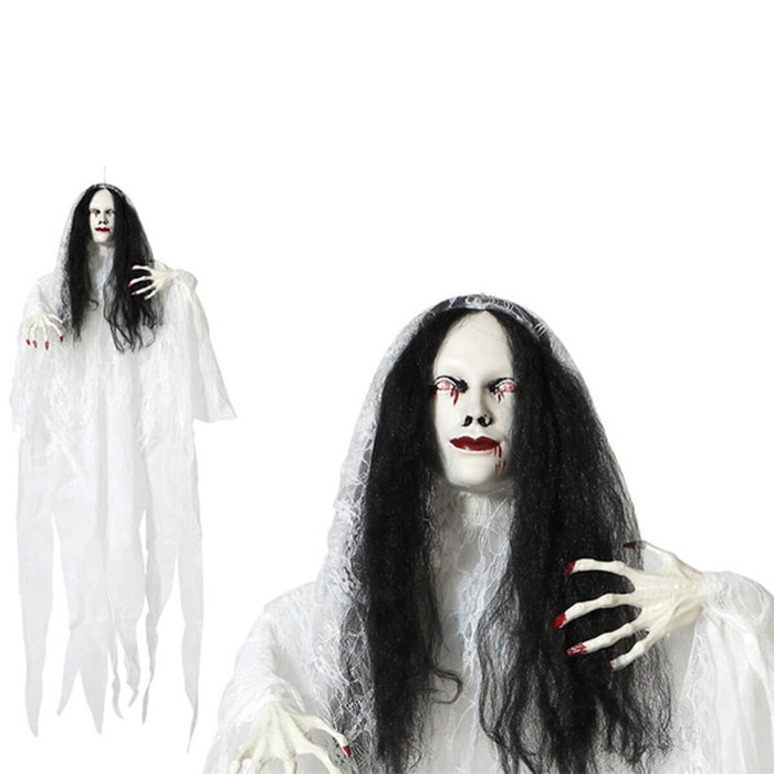 BigBuy Home Décoration d'Halloween Mariée Fantôme Blanche 120 cm